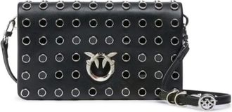 Pinko Pinko, Tassen, Dames, Zwart, ONE Size, Leer, Click Soft Horizontal M Pochette