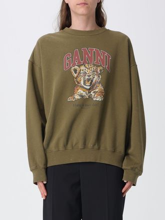 Ganni Oversized Organic Cotton Jumper with Logo Print