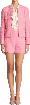Weill Tweed Jacket With Braid Galonnee In Pink