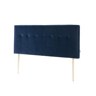 HOMN Cabecero tapizado 140x100 cm azul, para cama 135, patas de madera