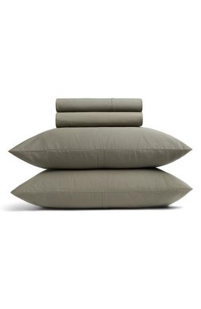 Parachute Soft Luxe Organic Cotton Sateen Sheet Set in Moss at Nordstrom, Size Queen