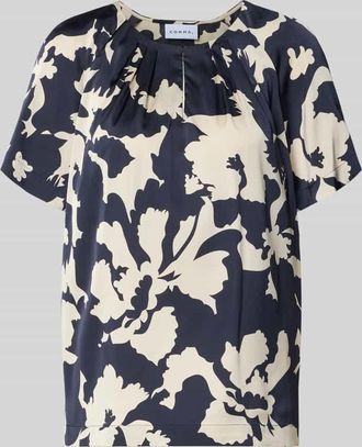 Comma Blusenshirt im Allover-Look in Marine, Gr&ouml;&szlig;e 34