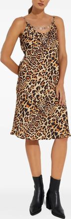 Paco Rabanne Abito midi con stampa - Marrone