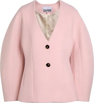 Ganni Peacoat Wool-blend Blazer - Light Pink - 42 (UK14 / L)