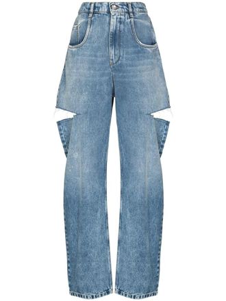 Maison Margiela Blue Distressed straight-leg jeans