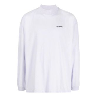 Off-white Mens Off-White FW22 Solid Color Arrow Pattern Logo Printing Round Neck White OMAB032F22JER0013610