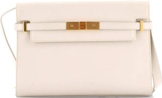 Saint Laurent Borsa a spalla Manhattan media in pelle - Bianco