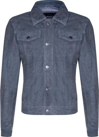 Infinity Leather Mens Goat Suede Leather Jeans Jacket-Adelaide