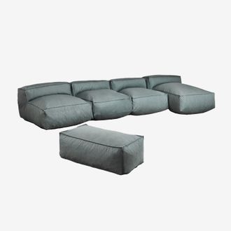 Sklum Sklum - Sof&aacute; Modular Chaise Longue De 4 Piezas Y Puff Dojans