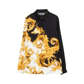 Versace Jeans Couture Shirts, female, Multicolor, Size: XS Printed Twill Viscose Shirt