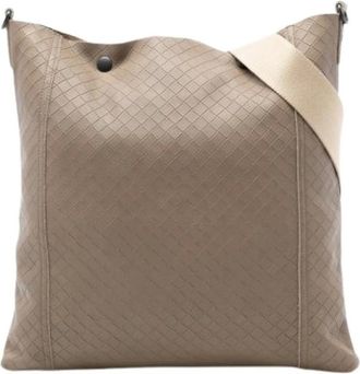 Bottega Veneta Pre-owned Tote Bags, female, Beige, Size: ONE SIZE Pre-owned Leather Crossbody Bag