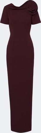 Roland Mouret Floral-appliqu&eacute; cr&ecirc;pe midi dress