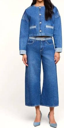 L'agence Bronte High Rise Crop Wide Leg Jean In Blue