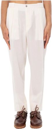 BRIGLIA 1949 Broeken, Heren, Wit, 2Xl, Katoen, Portobellos Wool Pants