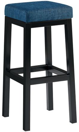 Clp Clp - Taburete De Bar Taylor Altura Del Asiento 83 Cm Estructura De Metal Negro Azul Tela
