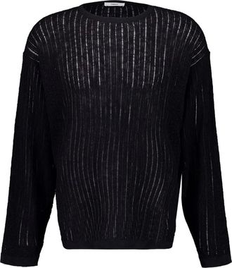 Commas Maglione con lavorazione pointelle - Nero