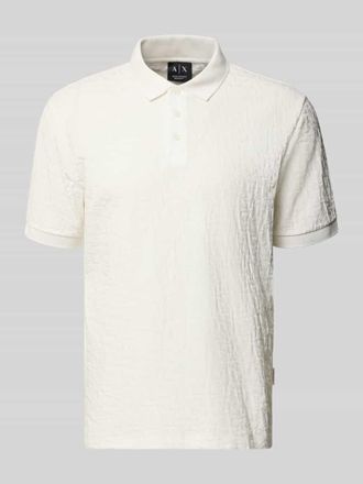 A|X Armani Exchange Regular Fit Poloshirt mit Strukturmuster in Weiss, Gr&ouml;&szlig;e XXL