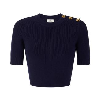 Elisabetta Franchi Dames, Truien, Blauw, Maat: L