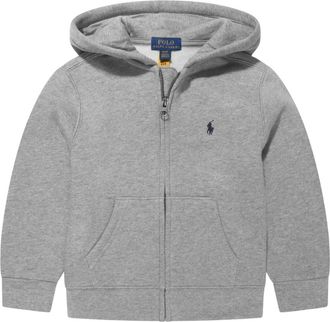 Ralph Lauren Boys Logo Zip Up Top in Grey