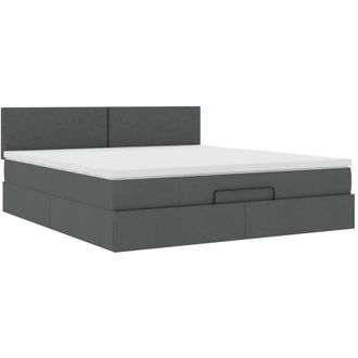 vidaXL Vidaxl - Estructura Cama Otomana Colch&oacute;n Tela Gris Oscuro 180x200cm