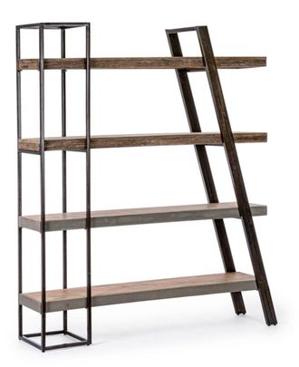 Konte Design Librer&iacute;a de madera de mango y acero, 150x35x180 cm