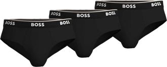 HUGO BOSS Heren Premium Katoenen Slips (Verpakking van 3) (Zwart)