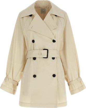 Toteme Cream Notched-Lapel Trench Coat