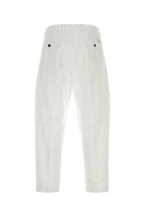 Nine In The Morning Mens White Cotton Giulio Pant Bianco Exterior: Pantaloni