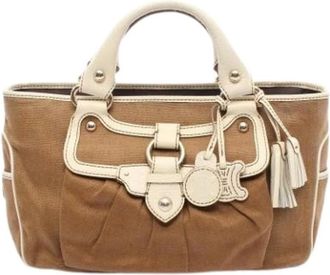 Celine Pre-owned Handbags, female, Brown, Size: ONE SIZE Pre-owned Vintage Canvas Handbag