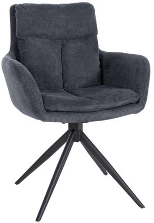 Clp Silla de comedor con reposabrazos en tela negro