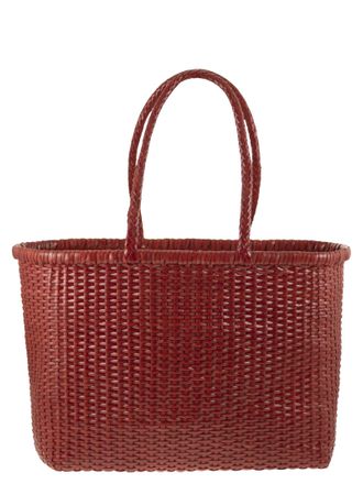 Dragon Weave gevlochten leren tas L