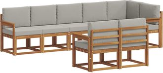 vidaXL Conjunto De Sof&aacute;s De Exterior 8 Uds. Gris Natural Y Claro Vidaxl