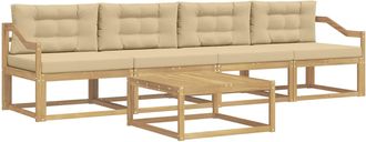 vidaXL Conjunto De Sof&aacute;s De Exterior 4 Uds. Y Beige Vidaxl