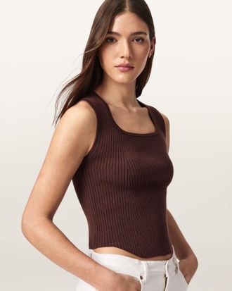 AllSaints Viscose Cruz Slim Fit Bodice, Size: XS