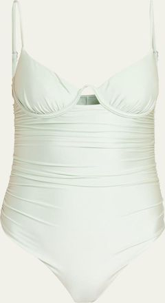 SIMKHAI Laine Ruched One-Piece Swimsuit