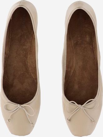 Khaite Womens Leather Ballet Flats Pink Lambskin