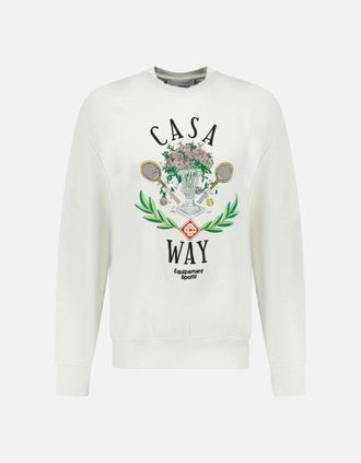 Casablanca Mens Casablanca Casa Way Graphic Print Sweatshirt White - Size: 42