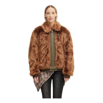 Andersson Bell Jassen, Dames, Bruin, XS, Katoen, Flight Fur Bomberjack