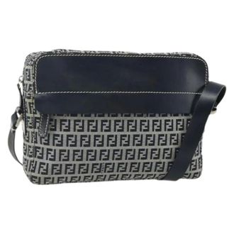 Fendi Pre-owned Cross Body Bags, female, Blue, Size: ONE SIZE Pre-owned Vintage Zucchino Shoulder Bag