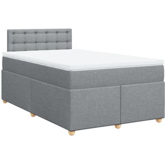vidaXL Vidaxl - Cama Box Spring Con Colch&oacute;n Tela Gris Claro 120x190 Cm