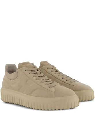 Hogan suede platform trainers - Neutrals