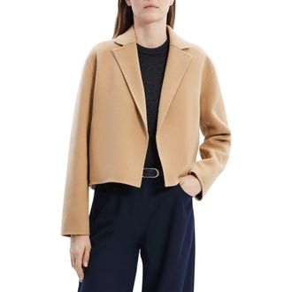 Theory Wool & Cashmere Crop Blazer in New Camel at Nordstrom Rack, Size Medium