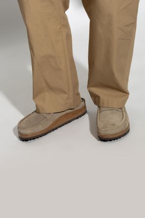 Birkenstock Slides Naples Shearling, Mens, Beige