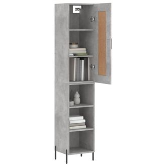 Berkfield Home Highboard Concrete Grey 34.5x34x180 cm Engineered Wood