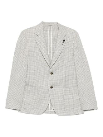 Lardini checked-pattern blazer - men - Wool/Cashmere/Viscose/Cupro - 50 - Grey