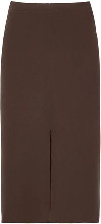 Pinko Bruine kokerrok met split - Dames - Midirokken - Bruin - L - Rokken