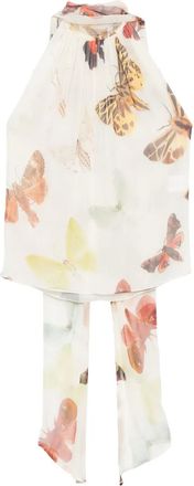Alexander McQueen Top con stampa farfalla anni 2000 - Bianco