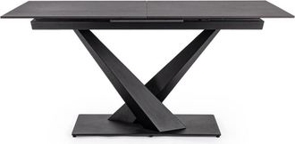 BIZZOTTO Tavolo Allungabile Johannes Nero Con Piano In Gres Effetto Marmo