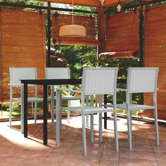 vidaXL Juego De Comedor De Jard&iacute;n De 5 Piezas Blanco Vidaxl