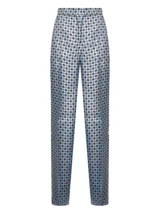 Max Mara geometric-print trousers - Blue